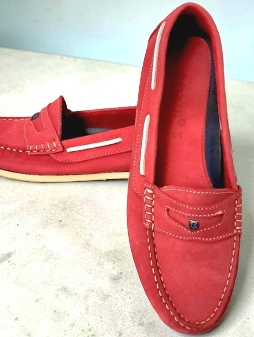 Dubarry Of Ireland Womens Kos Deck Shoe Sz 8-8.5 Red EUC